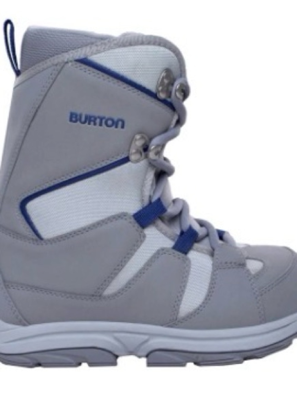 EUC Burton Moto Snowboard Boots Kids Size 3 Youth Winter Snow Ski Grey Blue